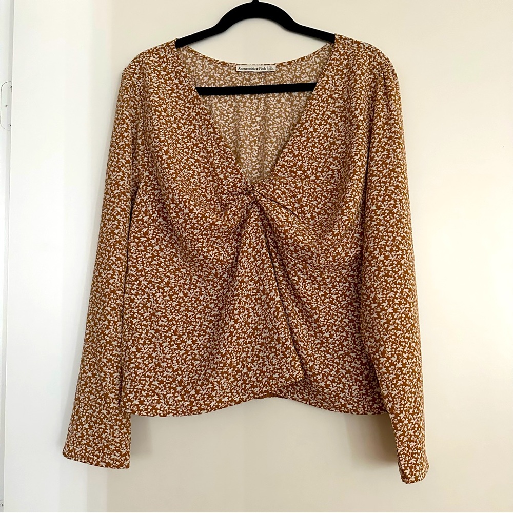 A&F Long Sleeve Twist Front Blouse